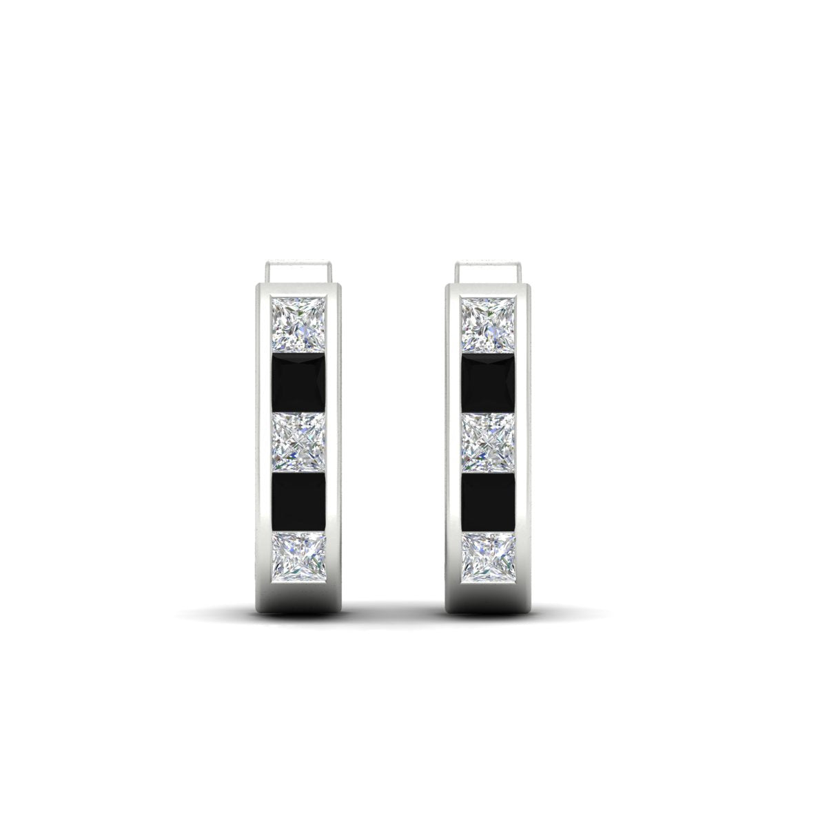 Channel Set Huggie Hoop Earring