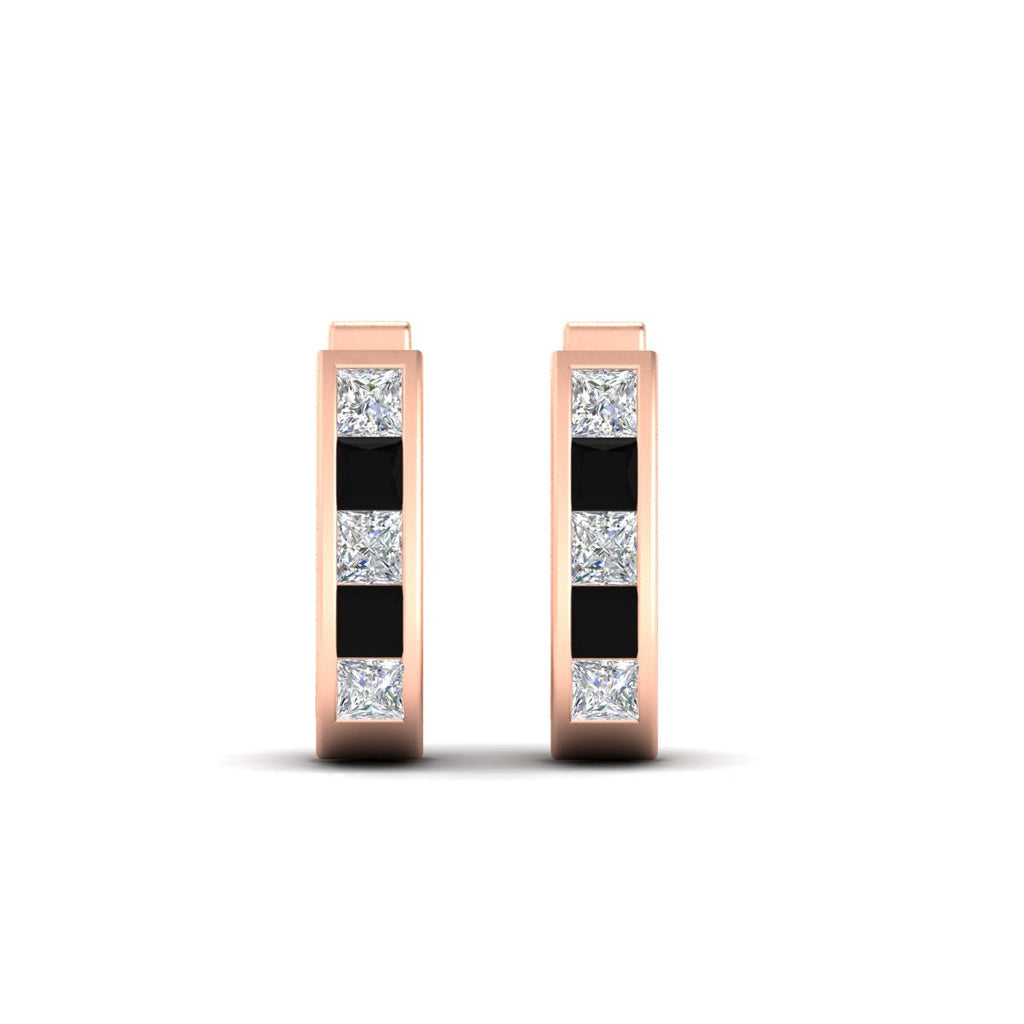 Channel Set Huggie Hoop Earring