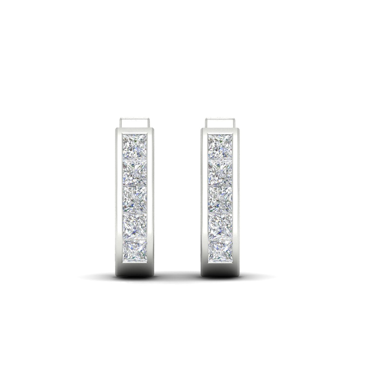 Channel Set Huggie Hoop Earring