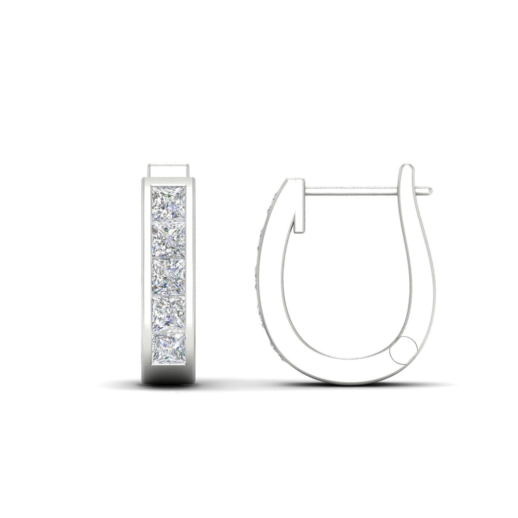Channel Set Huggie Hoop Earring