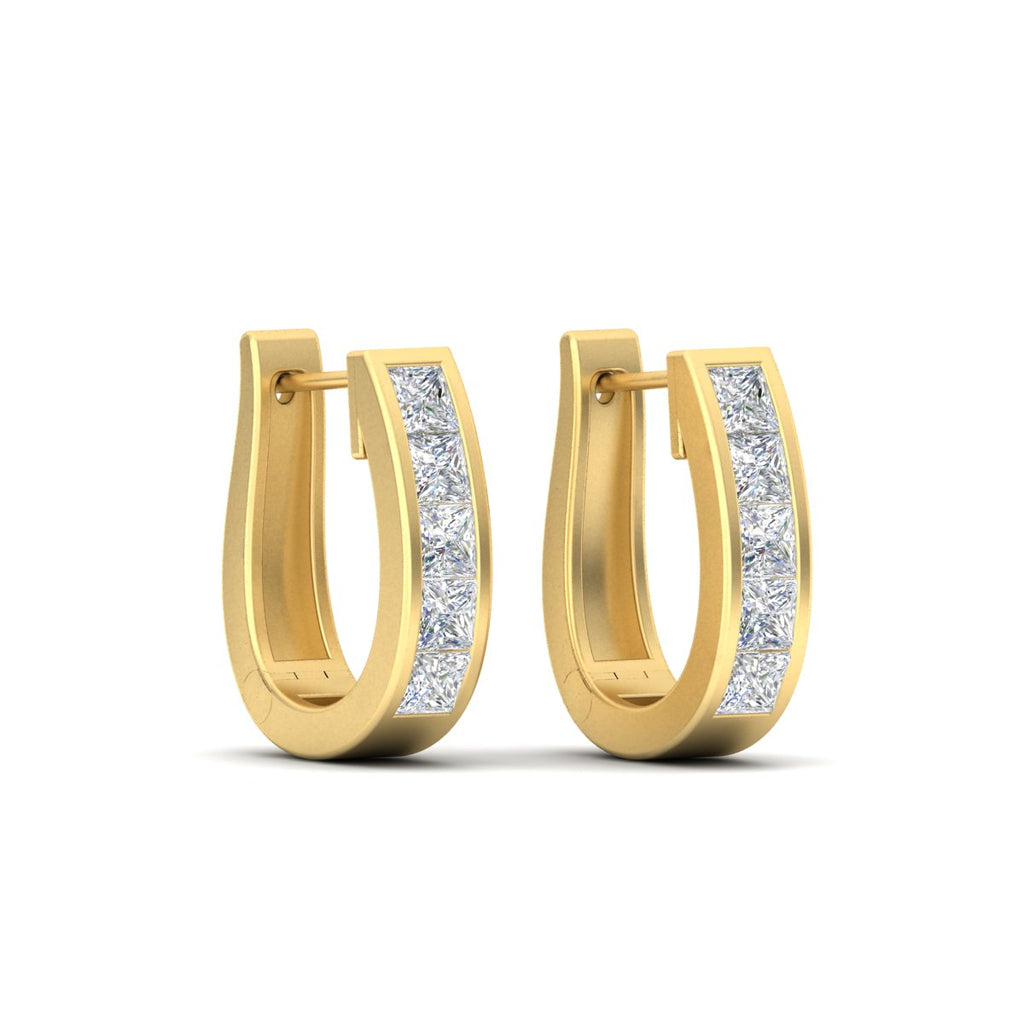 Channel Set Huggie Hoop Earring