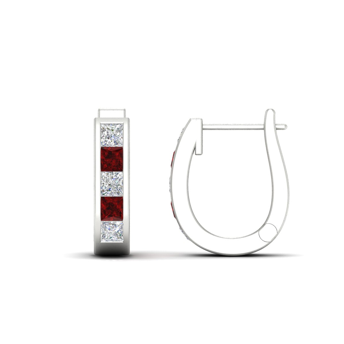 Channel Set Huggie Hoop Earring