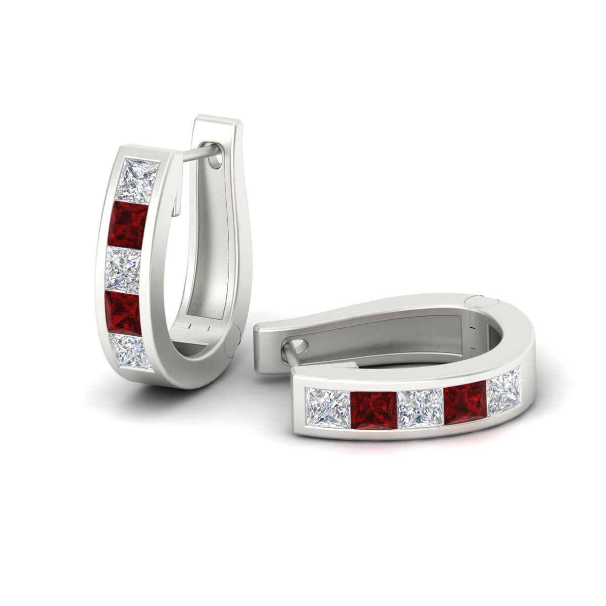 Channel Set Huggie Hoop Earring