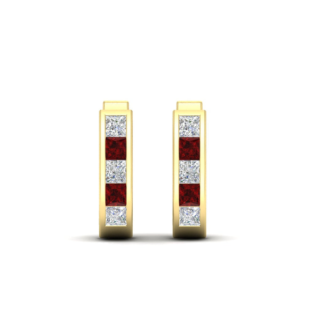Channel Set Huggie Hoop Earring