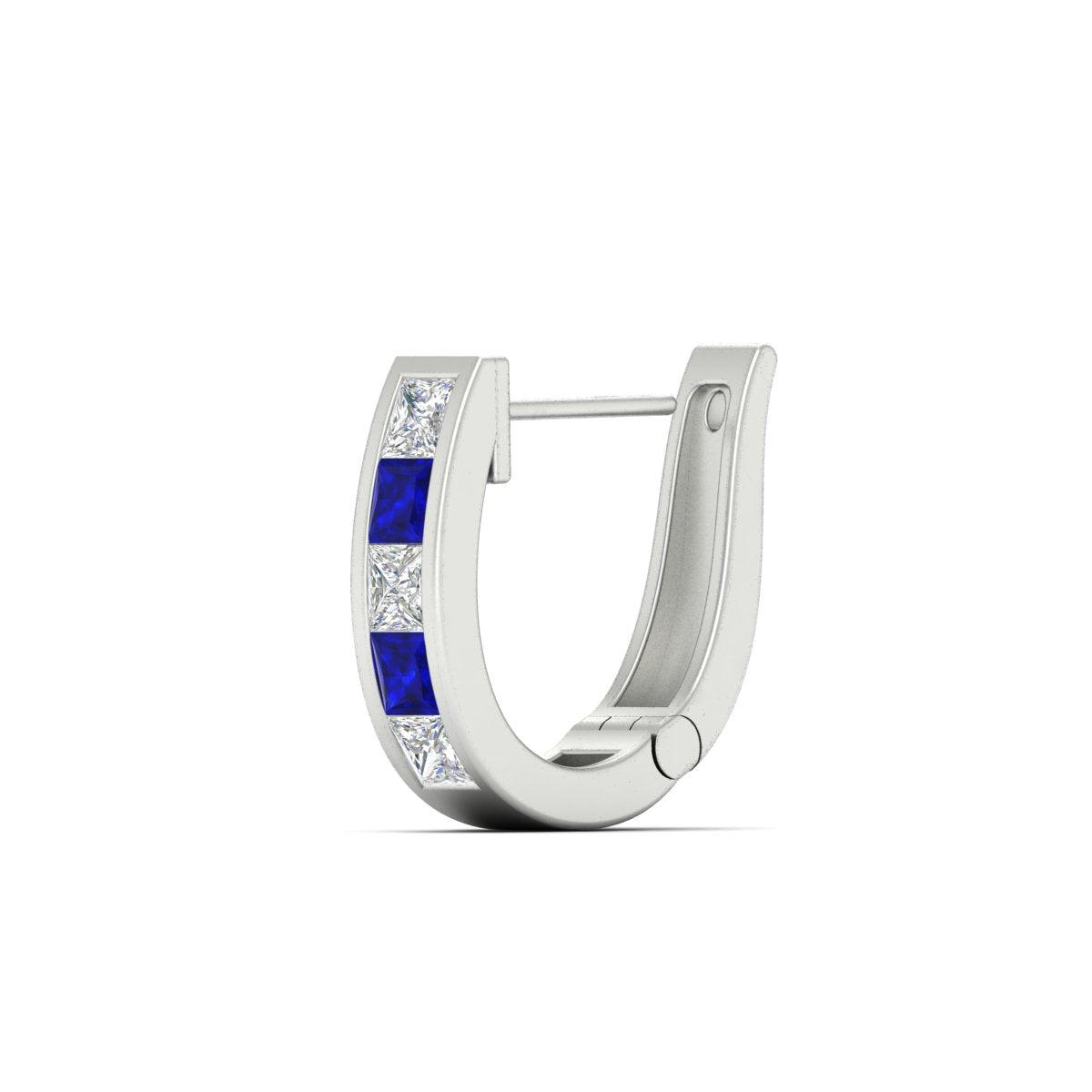 Channel Set Huggie Hoop Earring