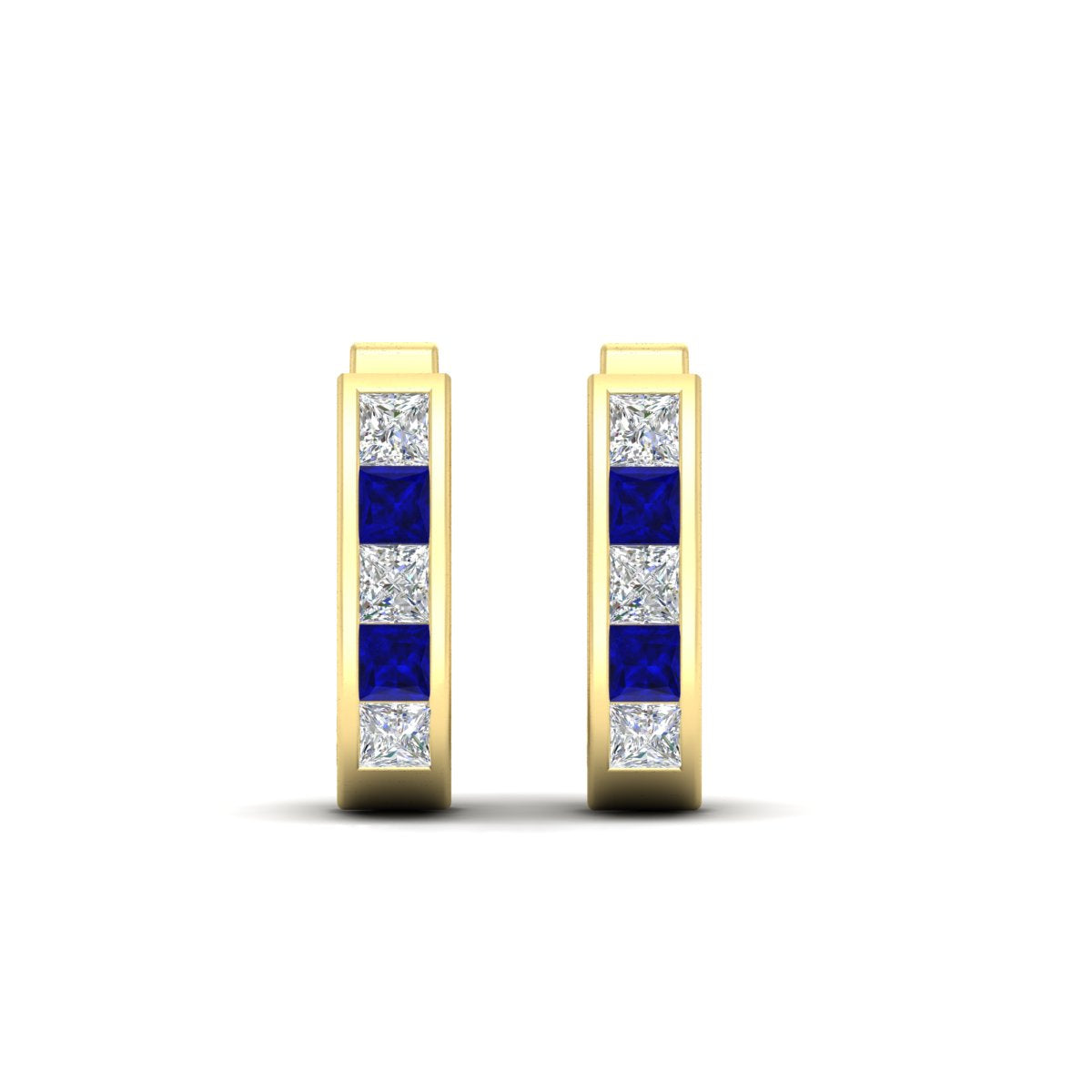 Channel Set Huggie Hoop Earring