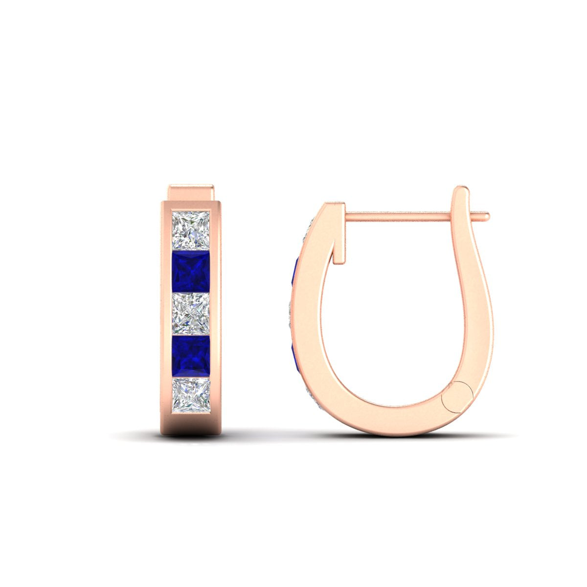 Channel Set Huggie Hoop Earring