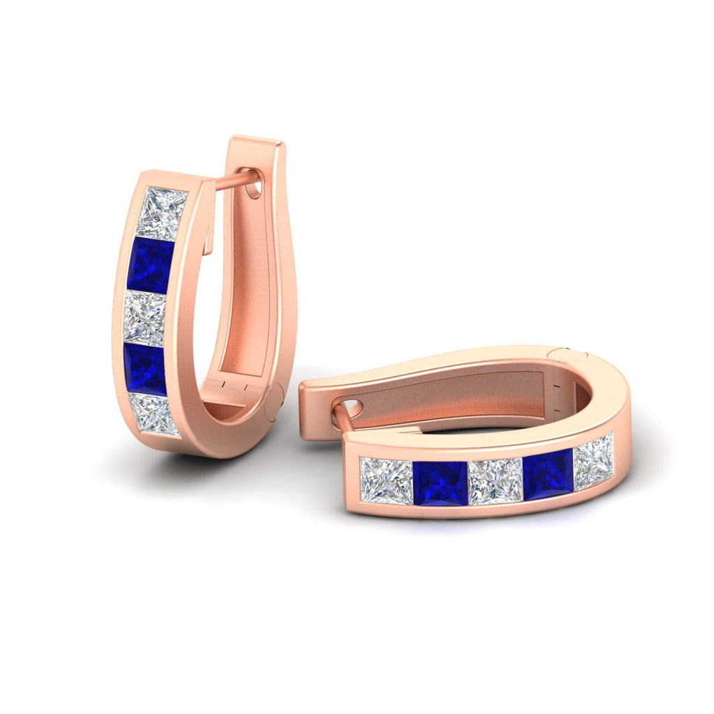 Channel Set Huggie Hoop Earring